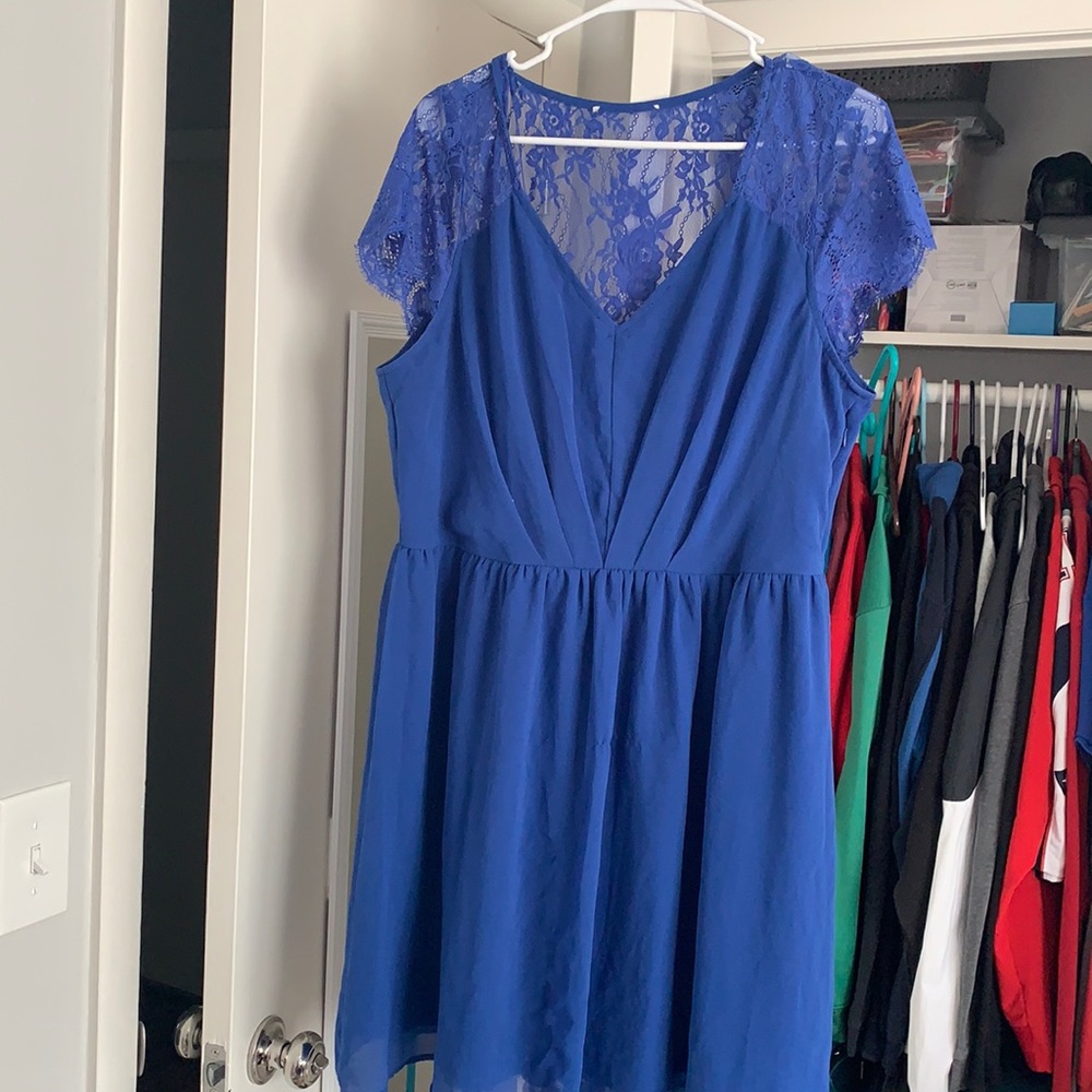 Blue XL short dress